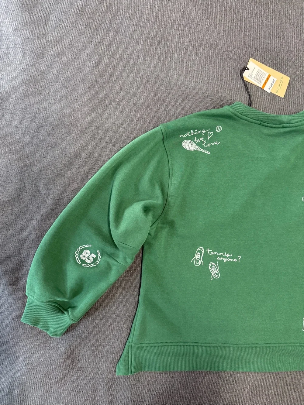 NWT Scotch & Soda Oversize Side Vent Sweatshirt Green Tennis US open 2025 Sz S